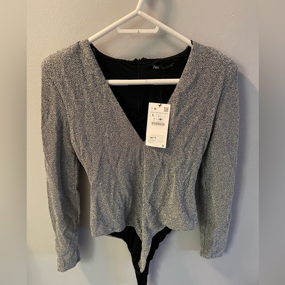 NWT silver Zara bodysuit - Picture 2 of 4